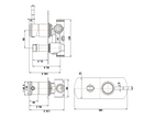 Montpellier Shower Diverter Mixer line drawing