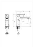 Nova Basin Mixer line drawing