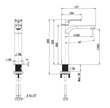 Nova Mid Rise Basin Mixer line drawing