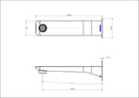 Nova Bath Spout line drawing