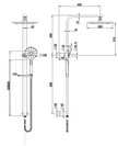 Nova Shower Column Set line drawing