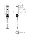Star Mini Basin Mixer Curved Spout line drawing