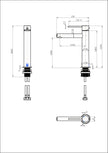 Star Mini Mid Rise Basin Mixer line drawing