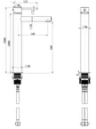 Star Mini High Rise Basin Mixer line drawing
