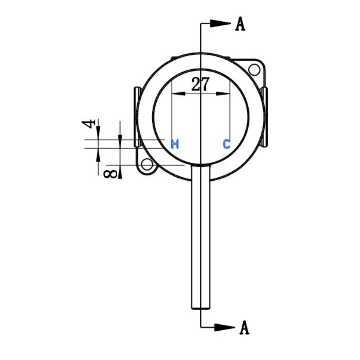 Star Mini Shower Mixer 60mm TRIM KIT line drawing