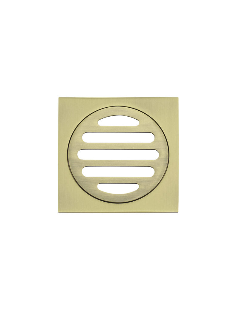 Square Floor Grate Shower Drain 80mm outlet - PVD Tiger Bronze