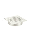 Square Floor Grate Shower Drain 80mm outlet - PVD Brushed Nickel