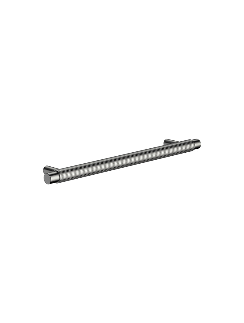 Öppen Round Pull 200mm Cabinet Handle (Linear Knurled) - Shadow Gunmetal