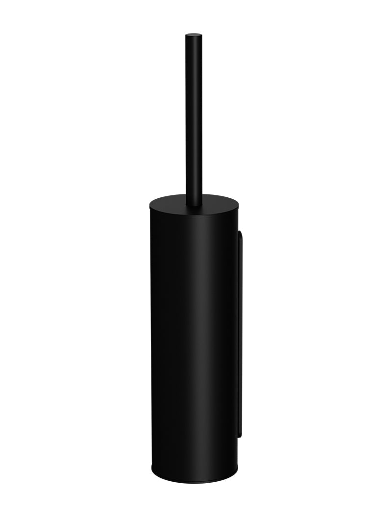 Round Toilet Brush & Holder - Matte Black