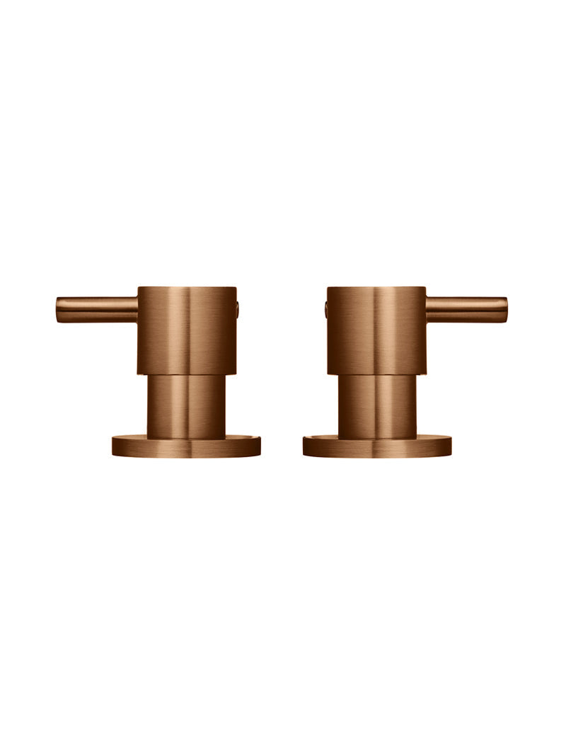 Round Quarter Turn Wall Top Assemblies - Lustre Bronze