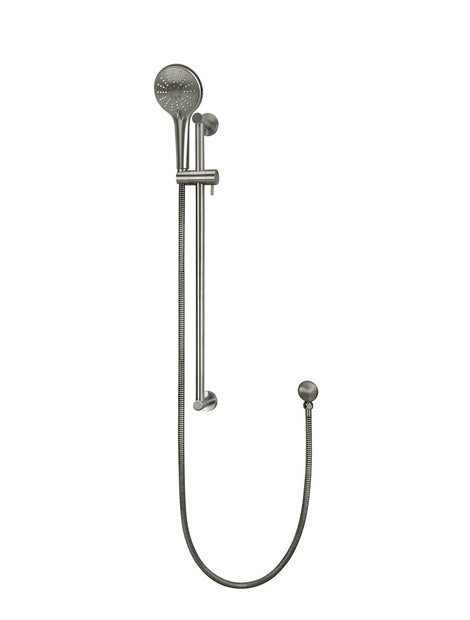 Round Three Function Hand Shower on Rail Column - Shadow Gunmetal