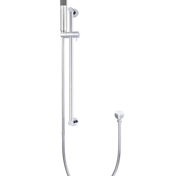 Round Hand Shower on Rail Column - Polished Chrome