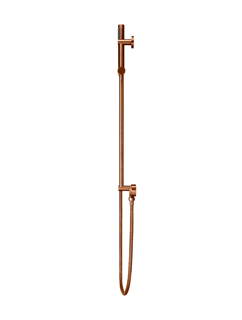 Round Hand Shower on Rail Column - Lustre Bronze