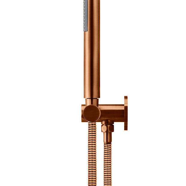 Round Shower on Swivel Bracket - Lustre Bronze