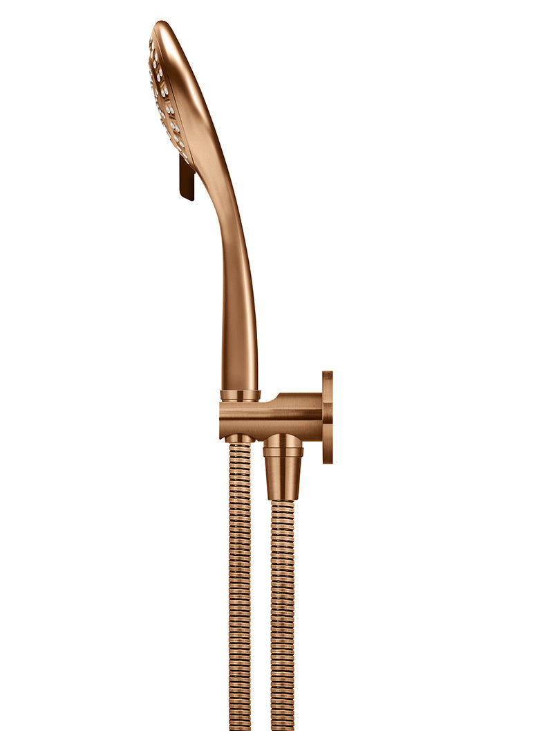 Round Three Function Hand Shower on Fixed Bracket - Lustre Bronze