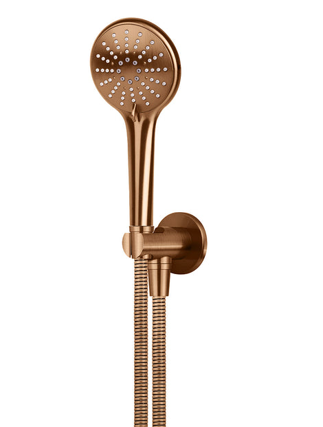 Round Three Function Hand Shower on Fixed Bracket - Lustre Bronze