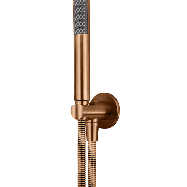 Round Hand Shower on Fixed Bracket - Lustre Bronze