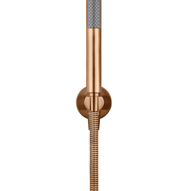 Round Hand Shower on Fixed Bracket - Lustre Bronze
