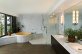 Natural Split Plus Travertine Classico Natural Stone Mosaic in a room setting