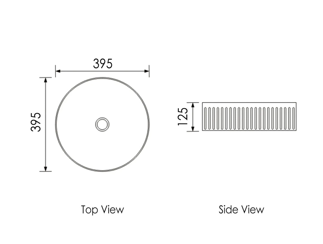 OXFORD 395X395X125 ROUND GLOSS WHITE BASIN