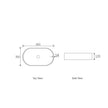 Clayton Oval 600x350x120 Concrete Linen Basin technical drawing