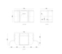 Hampshire 750mm Satin White Wall Hung Curve Vanity (12TH & NTH Only) technical drawing
