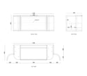 Hampshire 1200mm Satin Black Wall Hung Curve Vanity technical drawing