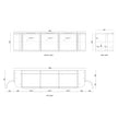 Hampshire 1800mm Satin Black Wall Hung Curve Vanity technical drawing