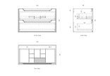 Byron 900mm Black Oak Wall Hung Vanity technical drawing