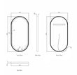 LED Noosa 900(H)x450(W) White Metal Frame Tuffi Mirror technical drawing
