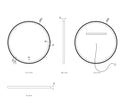 LED Bondi 800mm White Metal Frame Tuffi Mirror technical drawing