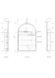 Otti LED Archie 900(H)x600(W) White Shaving Cabinet, Premium Edition technical drawing