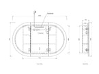 LED Bondi 1200(W)x750(H) Natural Oak Shaving Cabinet - Premium Edition technical drawing