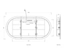 LED Bondi 1800(W)x900(H) Natural Oak Shaving Cabinet - Premium Edition technical drawing