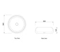 Laguna 360x360x120 Matte White Basin technical drawing