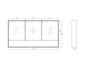 Byron 1500x800 Natural Oak Shaving Cabinet technical drawing