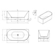 Attica Celine Left Corner 1500 Gloss White Bath with Overflow technical drawing