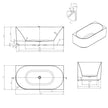 Attica Celine Right Corner 1500 Matte White Bath with Overflow technical drawing
