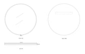 London 700mm Black Metal Frame Tuffi Mirror technical drawing