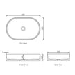 Noosa Solid Surface 585x385x110 Matte White Basin NF technical drawing