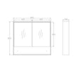 Byron 900x800 Natural Oak Shaving Cabinet technical drawing