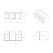Otti Hampton Mark II 900mm Satin White Wall Hung Vanity technical drawing