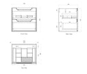 Otti Byron 600mm Black Oak Wall Hung Vanity technical drawing