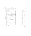 Newport 900x450 White Shaving Cabinet technical drawing