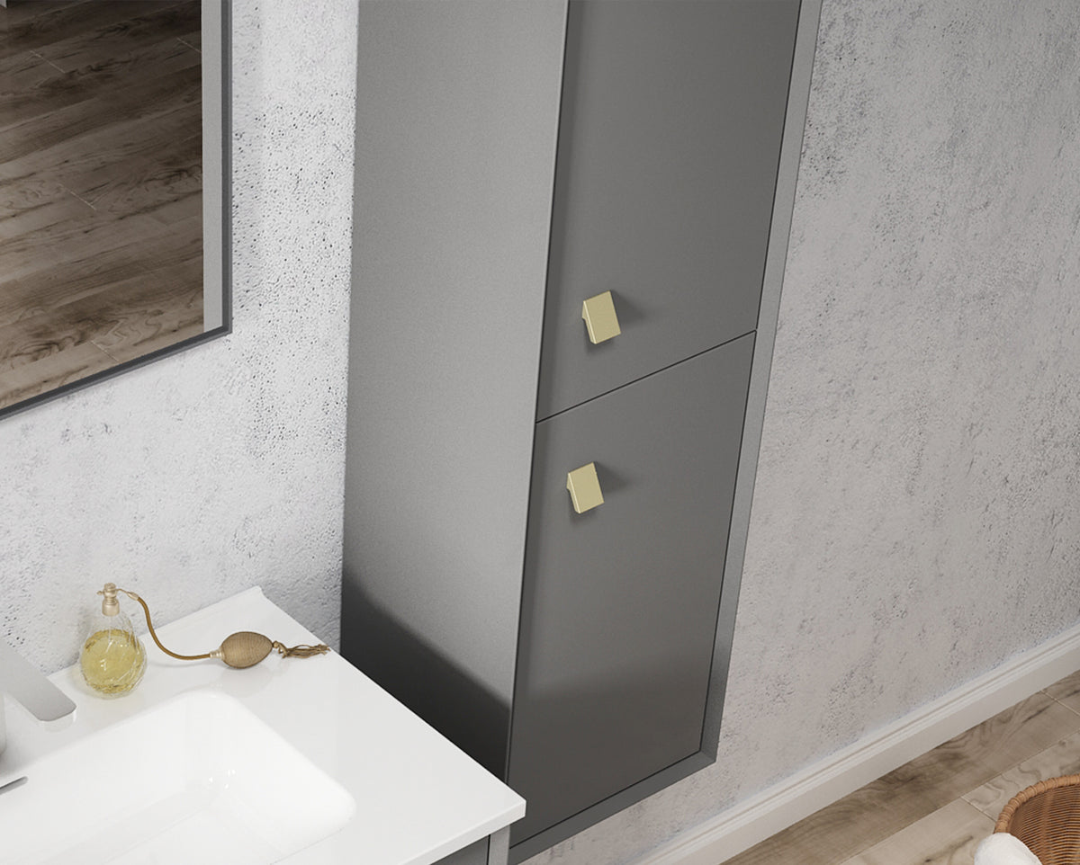 Boston Matte Grey Wall Hung Tallboy