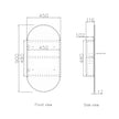 Noosa 900x450 Natural Oak Shaving Cabinet technical drawing