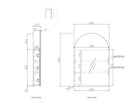 Archie 900mm White Shaving Cabinet technical drawing