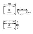 Undermount Square 530x340x190 Basin technical drawing