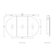 Bondi 1500x900 Black Oak Shaving Cabinet technical drawing