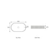 Hudson Oval 600x350x120 Concrete Fluted White Basin technical drawing